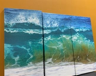 3 Canvas beach wall decor $40