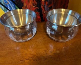 Stainless steel 2-piece compote $10 both 