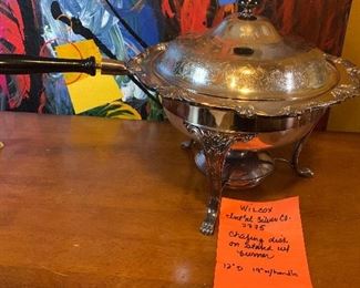 Chafing dish on stand and burner- $30 