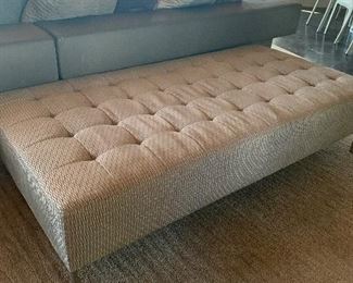 Light beige tufted lounge/chaise 33" width x 69" length and 17" height- $250.00
