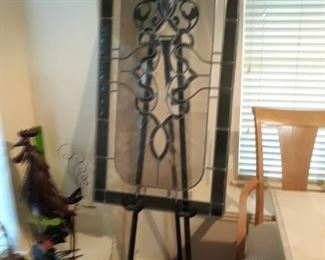 Large stained glass window panel.