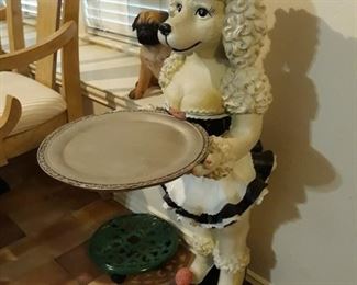 Ceramic poodle statue.