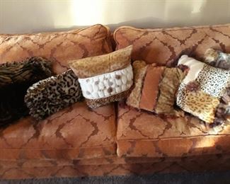 Custom made by hand faux fur pillows.
