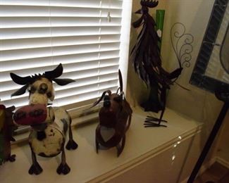 Animal motif garden art.