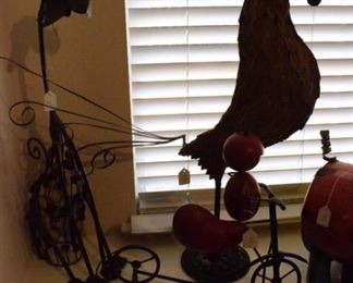 Animal motif garden art.