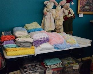 Soft fabric for children's clothes or linens. Easter bunnies.