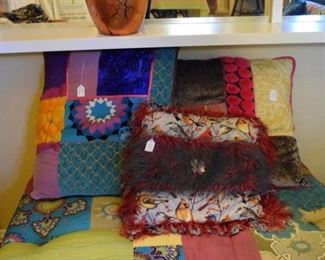 Handmade pillows by Suzanne "Eden" Murphy.