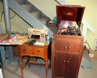 Victrola Talking Machine, Singer Sewing Machine