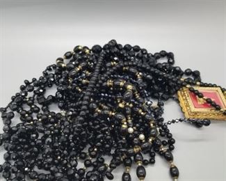 Black Crystal and Bead Mystery Lot