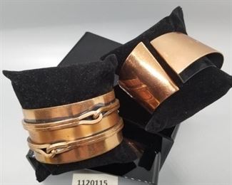 Renoir 1950s Cuff and Hinged Bracelet