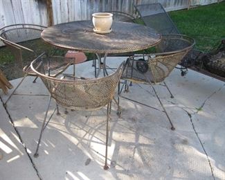 Vintage patio table and four chairs