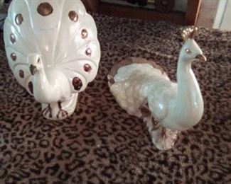 Vintage ceramic peacock