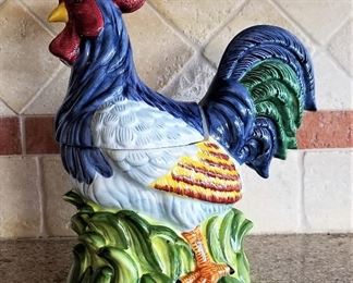 Ceramic chickens too! The top opens to use for sugar or flour or...