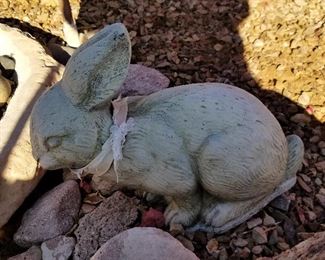 Outdoor cement bunny