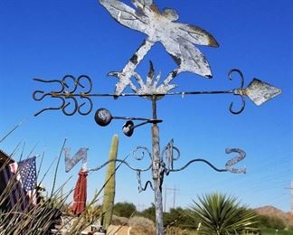 Dragonfly metal decor and weathervane