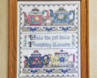 Handcrafted needlework art.