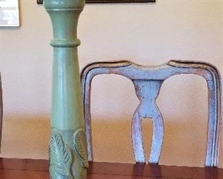 Matching wooden candlesticks
