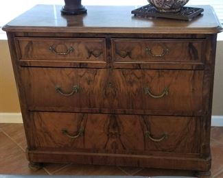 Burl wood antique bureau. 
