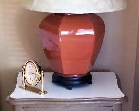 Side night table and lamp