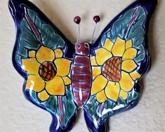 Ceramic blue and yellow butterfly