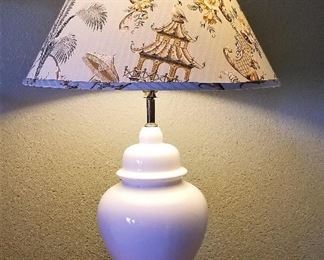 There are 2 matching white lamps