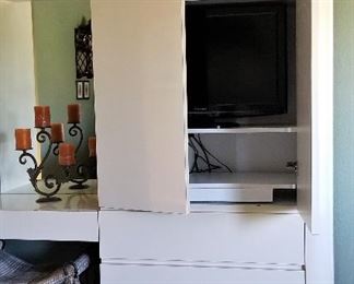 Modern Bedroom Armoire with vanity and lights