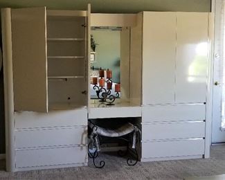 Modern Bedroom Armoire with vanity and lights