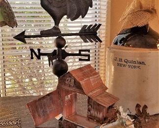 Weather vane and vintage barn where buggy goes around