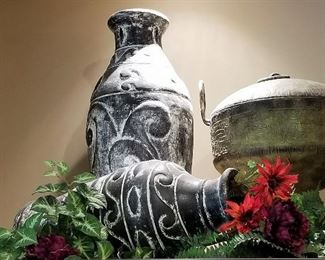 Lots of beautiful pottery decor pieces