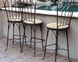 Metal outdoor or indoor metal bar stools.