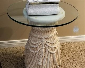 Tassel accent table.