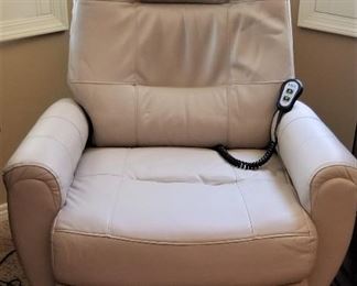 There is a matching set of leather lift chairs. Wonderful neutral color.