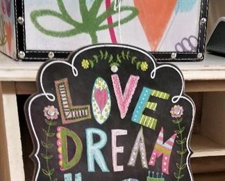 Love, dream, hope. Great for children's room or craft room.