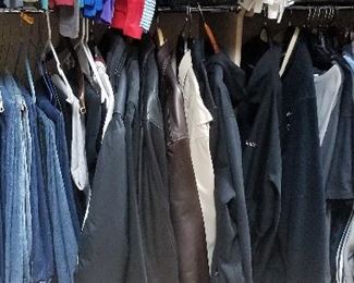 Men's Leather Jackets. Really nice men's clothing. We have women's clothing too. Men and women's shoes and hats.