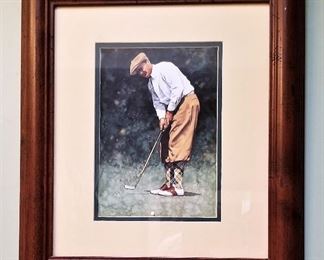 Matching nostalgic golf art.