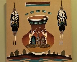 Native American sand painting. This is beautiful.