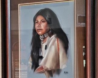 Native American woman art.