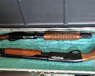 Remington twin rifles. Model 870 skeet guns in 28 and 410 gauge manufactured in 1969 in a limited production basis. 