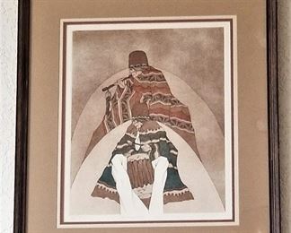 Native American playing flute.