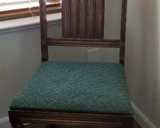 Antique dining chair that matches the table. There are 6 chairs.