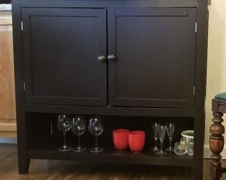Black cabinet.