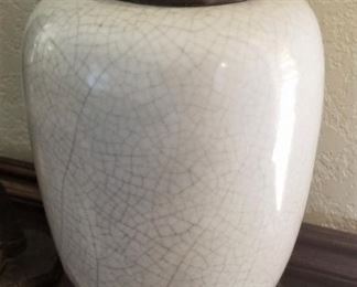 White ceramic vintage ginger jar.