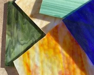 Large amount of stained glass.