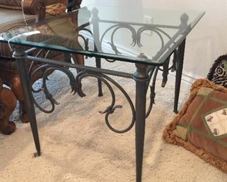 Glass/Wrought Iron Coffee Tables