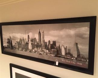 "Manhattan Skyline" New York City 1940 - Z gallerie framed poster art