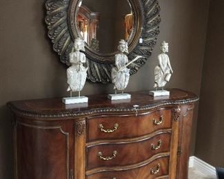 Schnadig Buffet - 65.5" x 42".  Mirror sold  separately.  Statues not for sale.