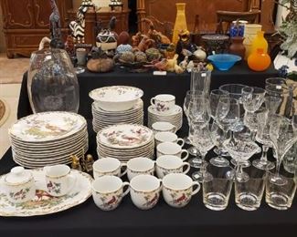 Rutherford Birds Dish Set - beautiful! Crystal - a few Waterford pieces too.