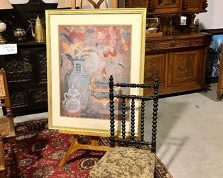 Prayer chair & lots of artwork