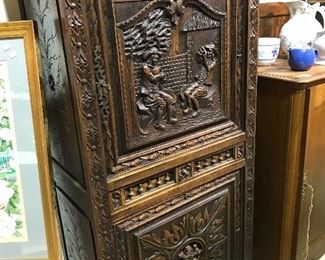 French Breton carved cupboard