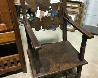 Unique carved French cottage chair